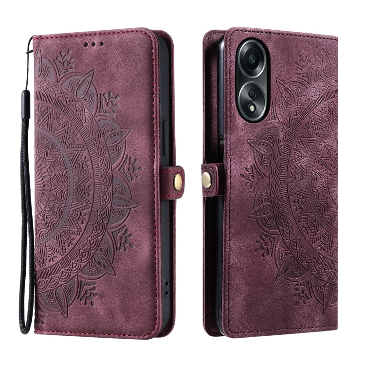 For OPPO A58 4G Skin Feel Totem Embossed Leather Phone Case