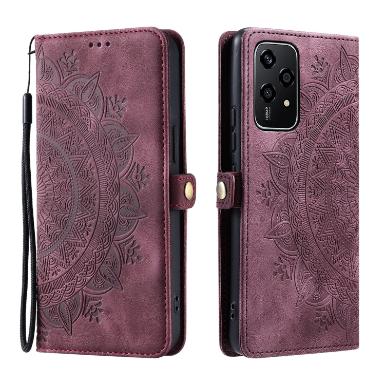 For Honor 200 Lite Global Skin Feel Totem Embossed Leather Phone Case