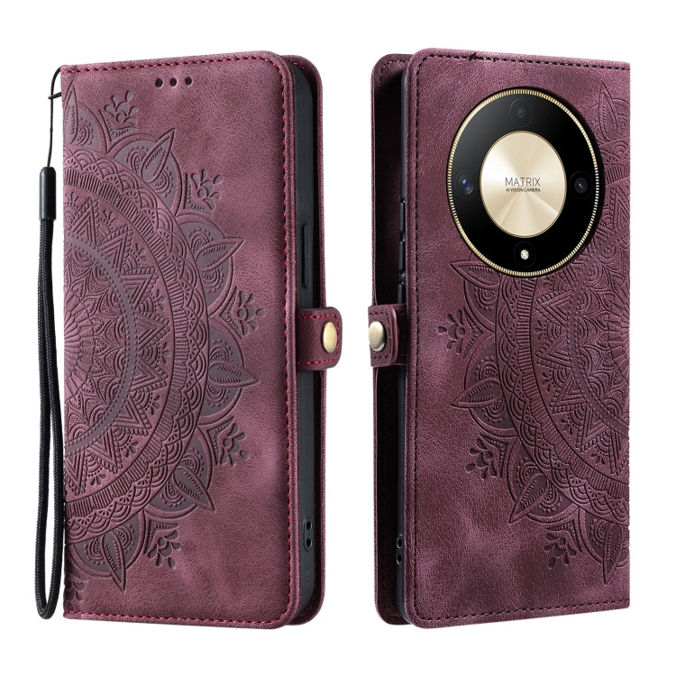 For Honor X9b Skin Feel Totem Embossed Leather Phone Case