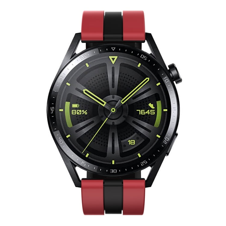 22mm Vertical Two Color Silicone Watch Band