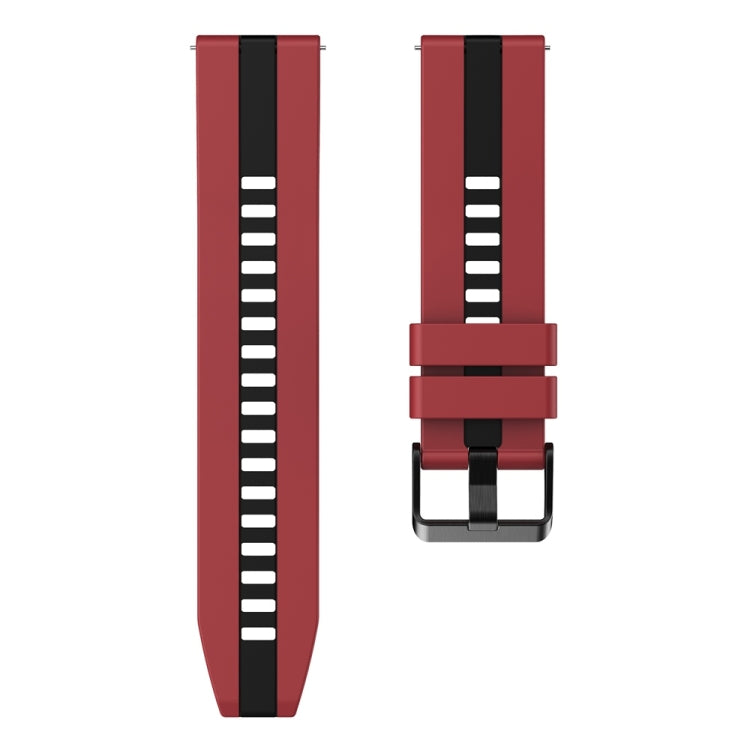22mm Vertical Two Color Silicone Watch Band