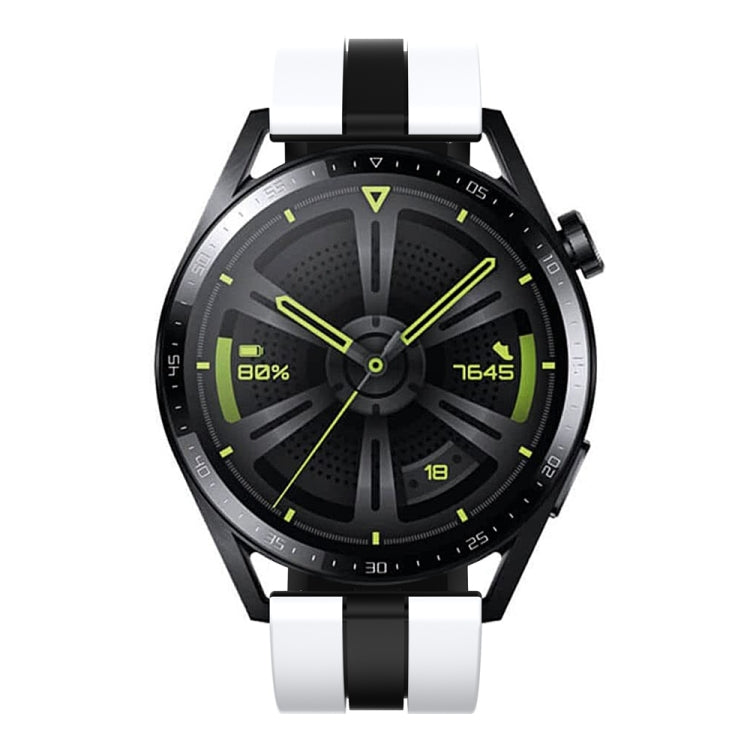 22mm Vertical Two Color Silicone Watch Band