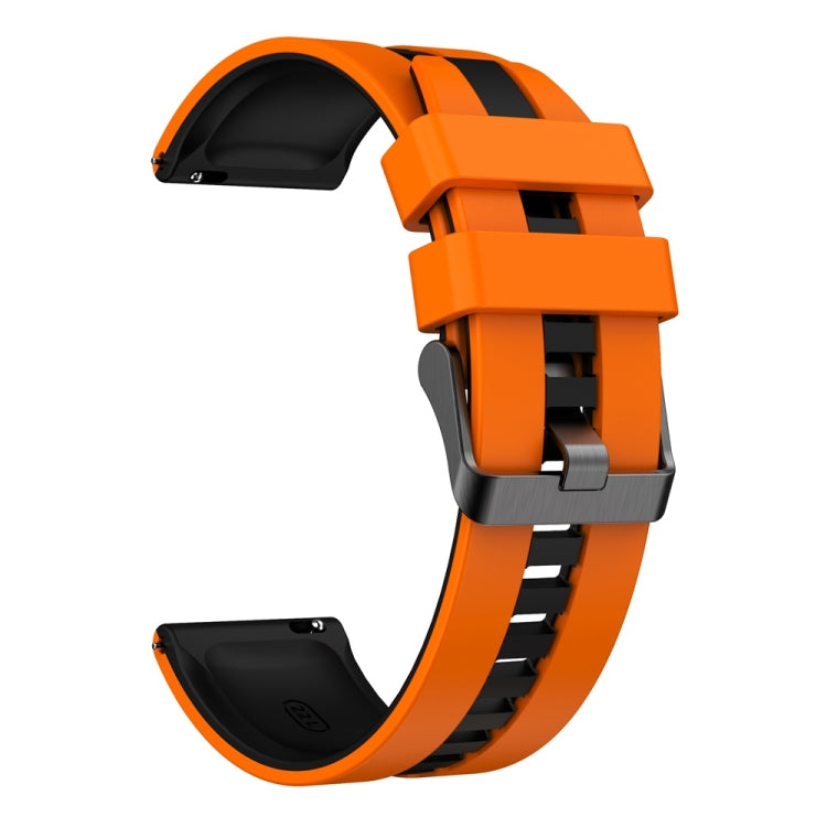 22mm Vertical Two Color Silicone Watch Band