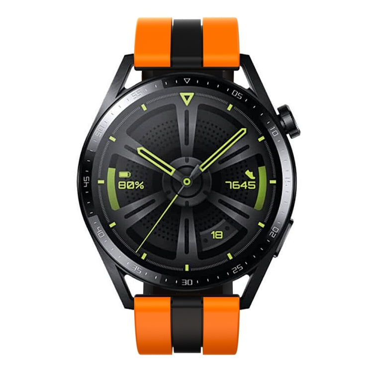 22mm Vertical Two Color Silicone Watch Band