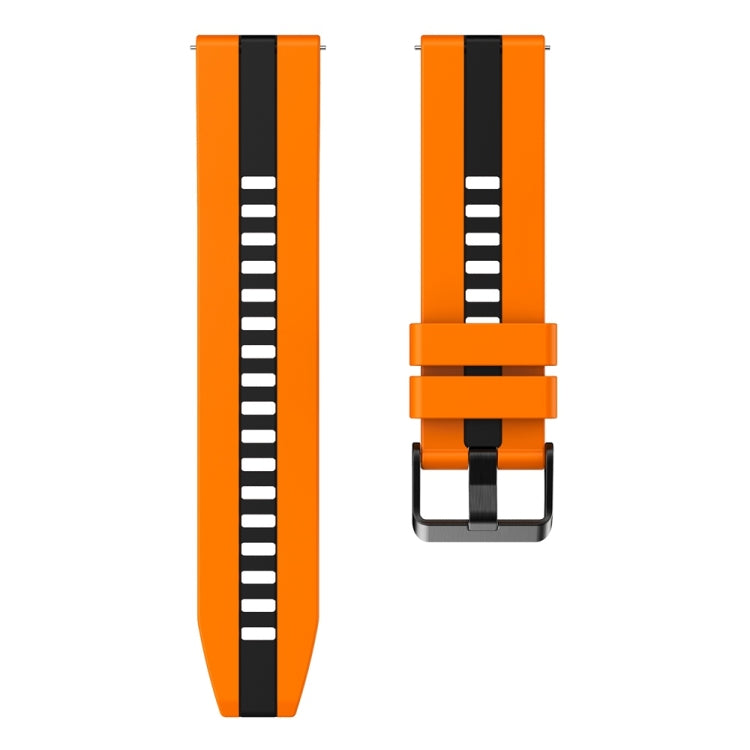 22mm Vertical Two Color Silicone Watch Band