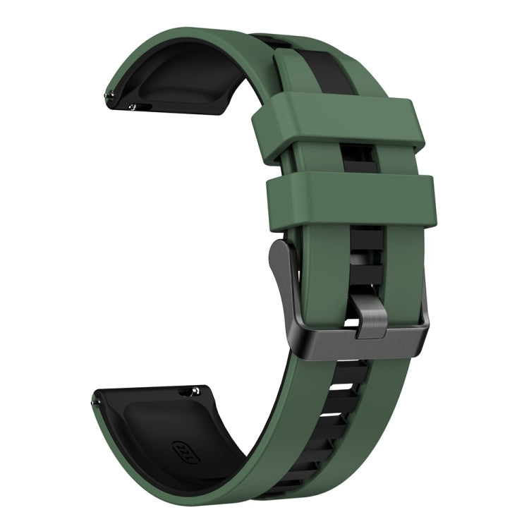 22mm Vertical Two Color Silicone Watch Band