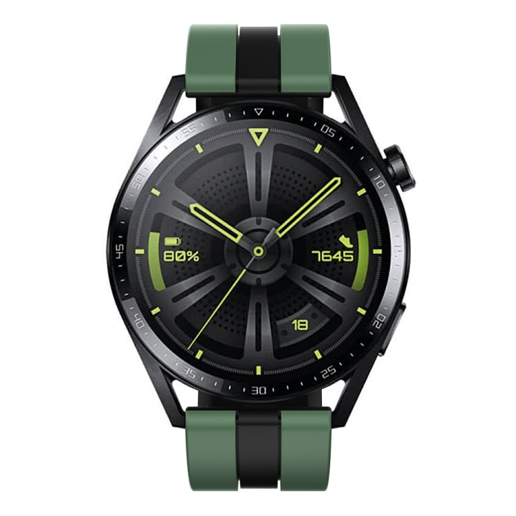 22mm Vertical Two Color Silicone Watch Band