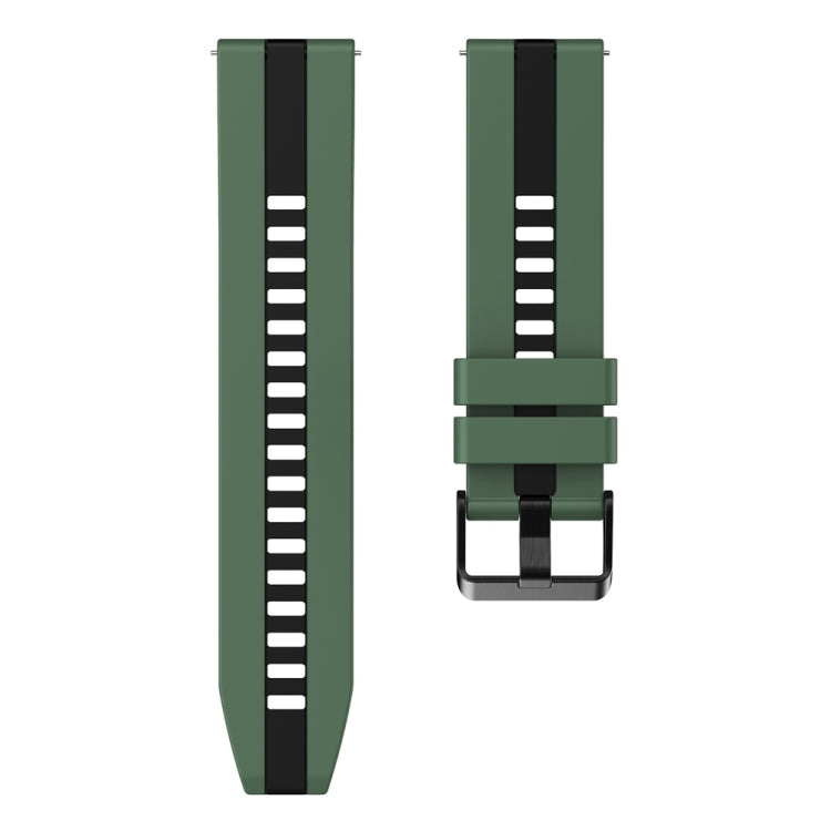 22mm Vertical Two Color Silicone Watch Band