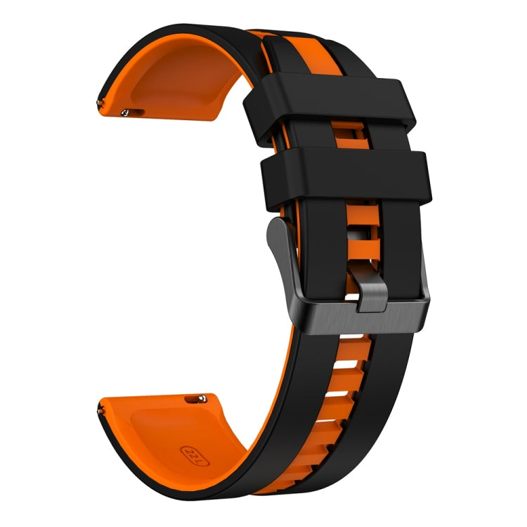 22mm Vertical Two Color Silicone Watch Band