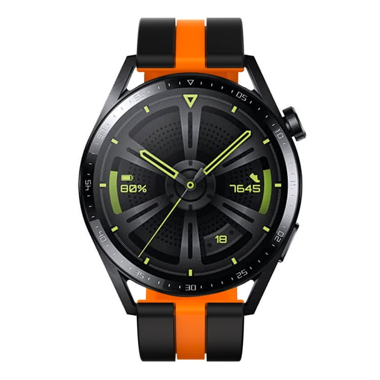 22mm Vertical Two Color Silicone Watch Band