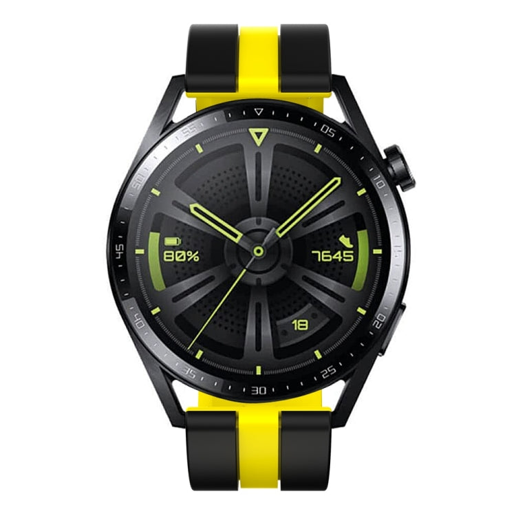 22mm Vertical Two Color Silicone Watch Band