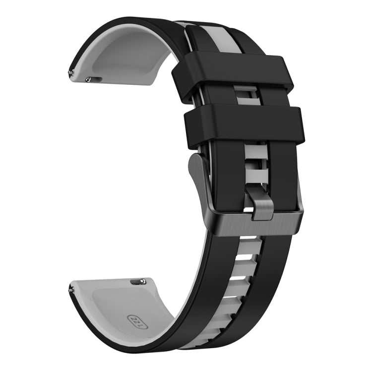 22mm Vertical Two Color Silicone Watch Band