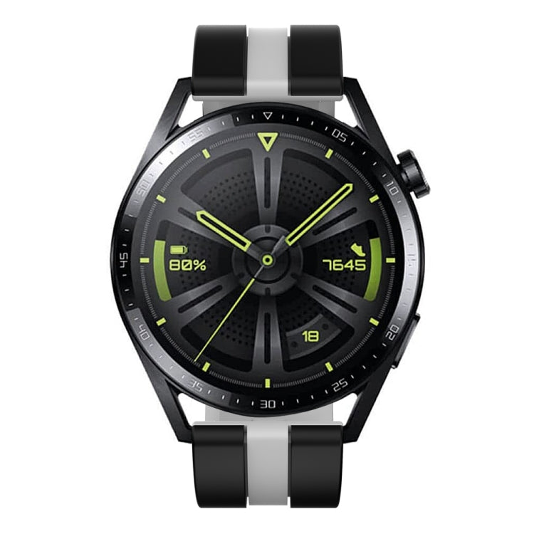 22mm Vertical Two Color Silicone Watch Band