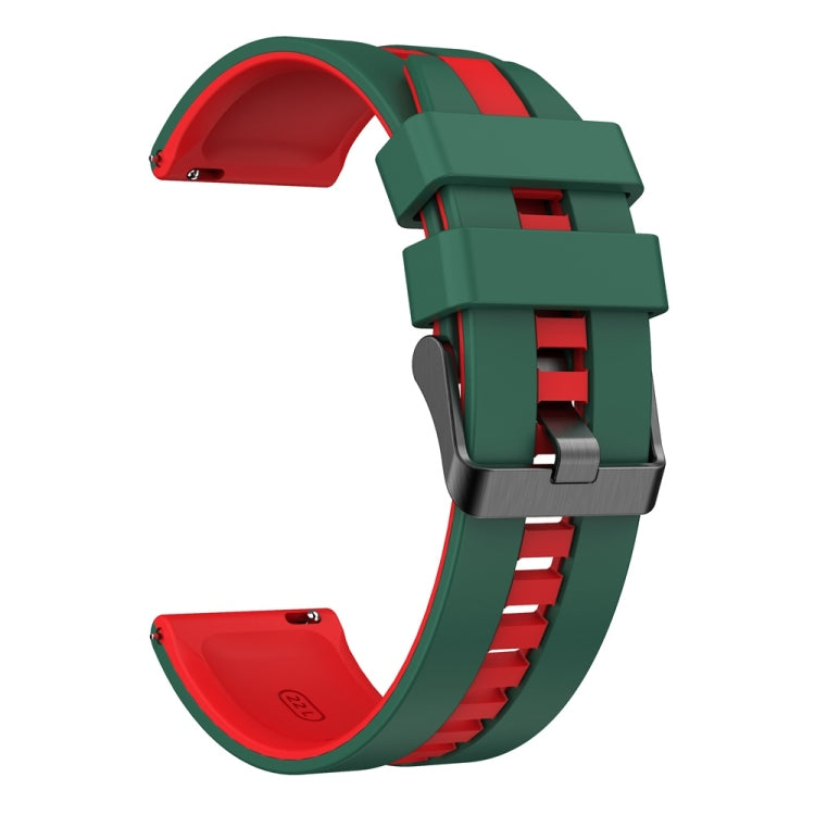 22mm Vertical Two Color Silicone Watch Band
