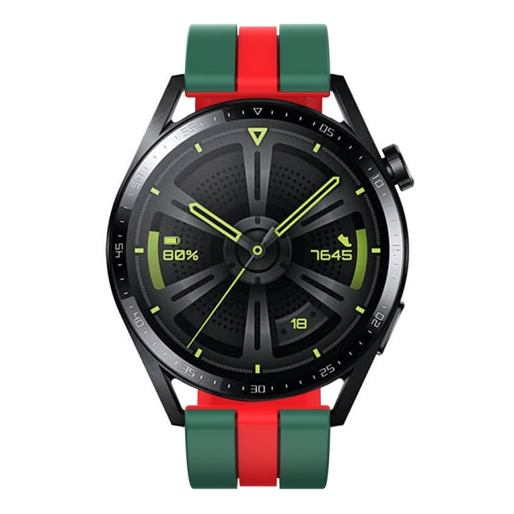 22mm Vertical Two Color Silicone Watch Band