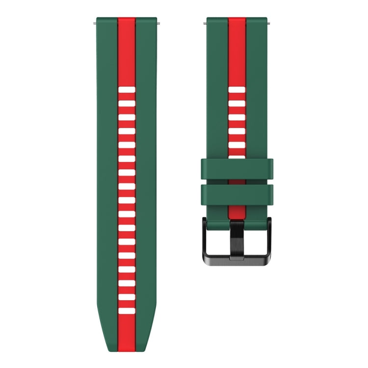 22mm Vertical Two Color Silicone Watch Band