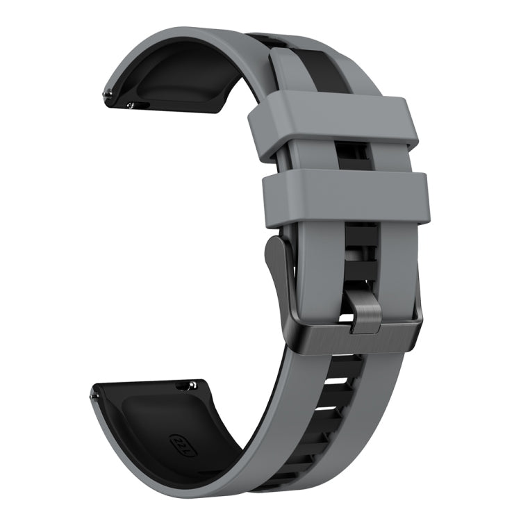 22mm Vertical Two Color Silicone Watch Band