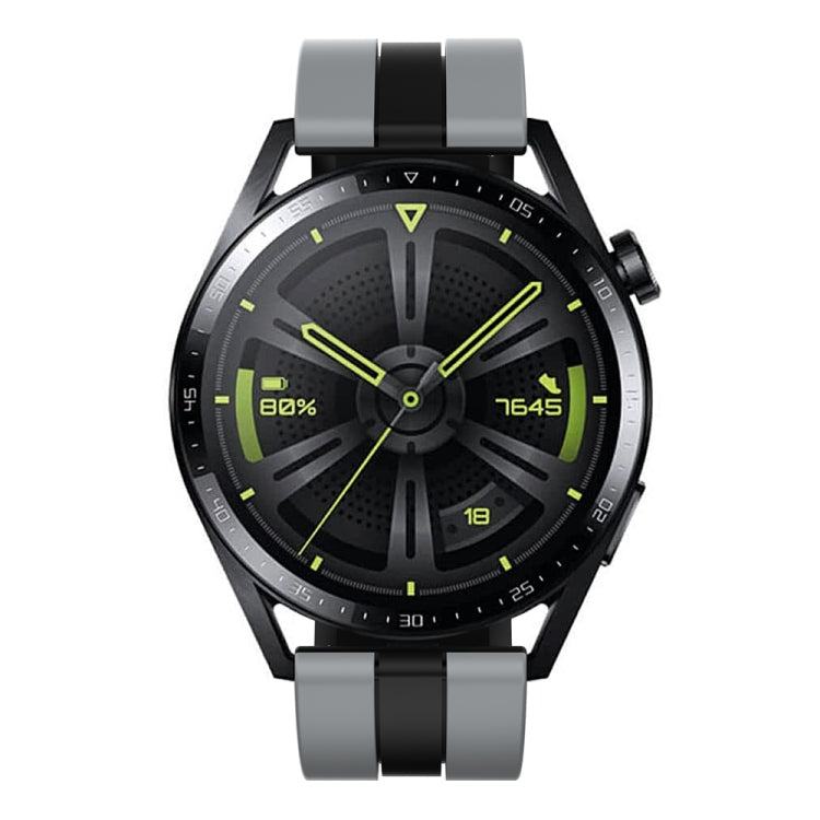22mm Vertical Two Color Silicone Watch Band