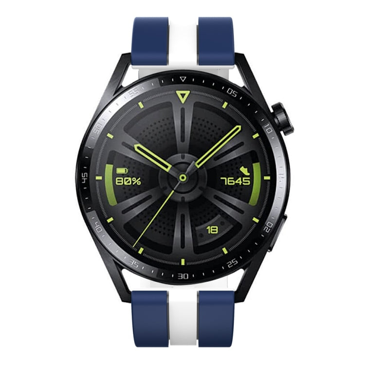 22mm Vertical Two Color Silicone Watch Band