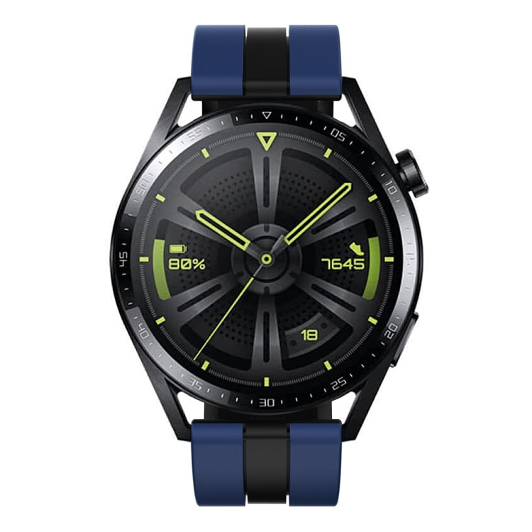 22mm Vertical Two Color Silicone Watch Band