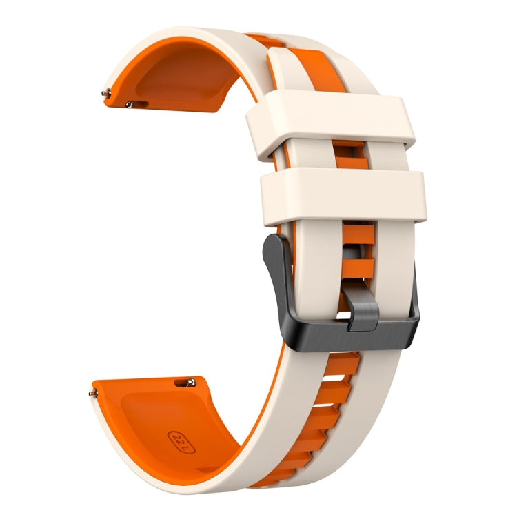 22mm Vertical Two Color Silicone Watch Band