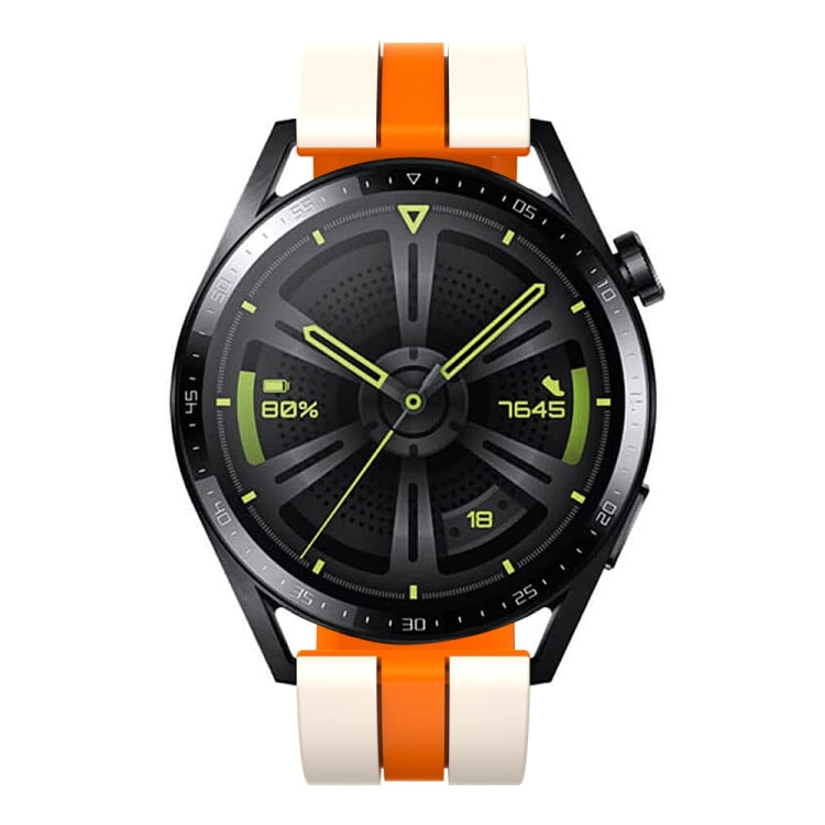 22mm Vertical Two Color Silicone Watch Band