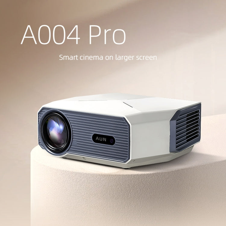 AUN A004 Pro 1920 x 1080P 9000Lumen Android 9.0 Portable LCD Projector, US Plug - White