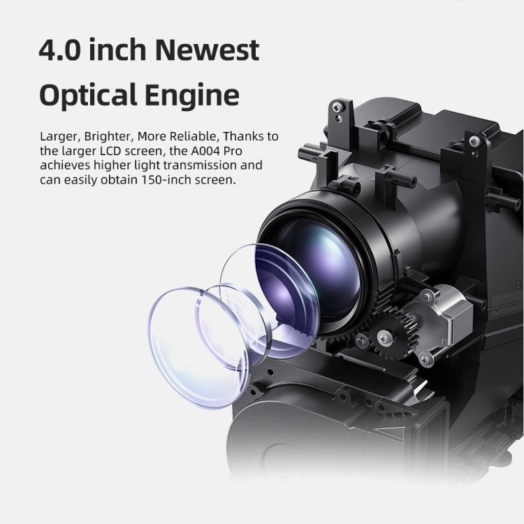 AUN A004 Pro 1920 x 1080P 9000Lumen Android 9.0 Portable LCD Projector, AU Plug - White