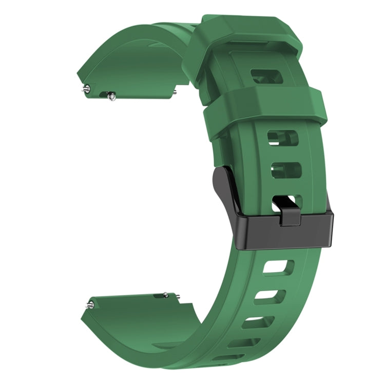 22mm Sports Style Steel Buckle Silicone Watch Band