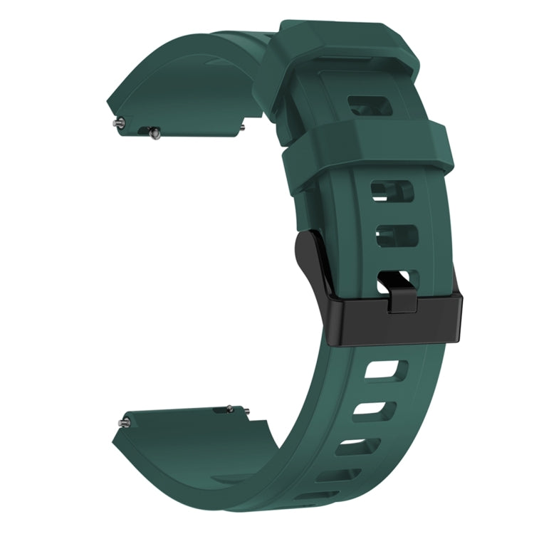 22mm Sports Style Steel Buckle Silicone Watch Band