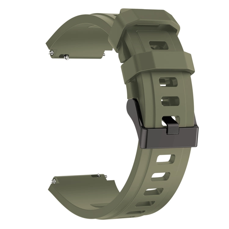 22mm Sports Style Steel Buckle Silicone Watch Band