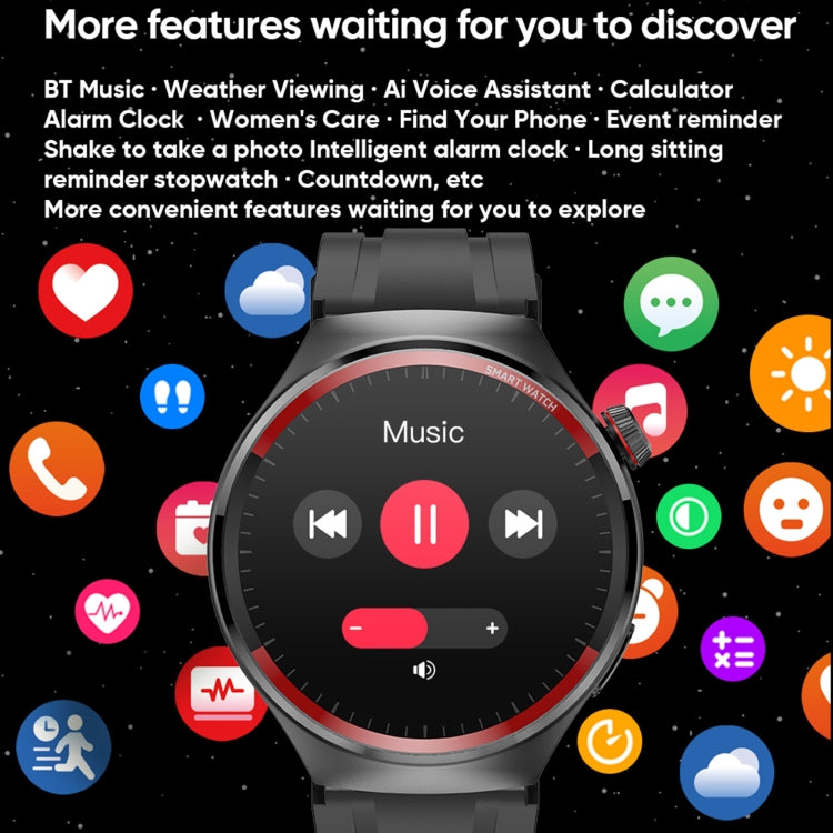 MT78 1.43 inch IP67 Waterproof Smart Watch, Support Sleep Monitoring - Black