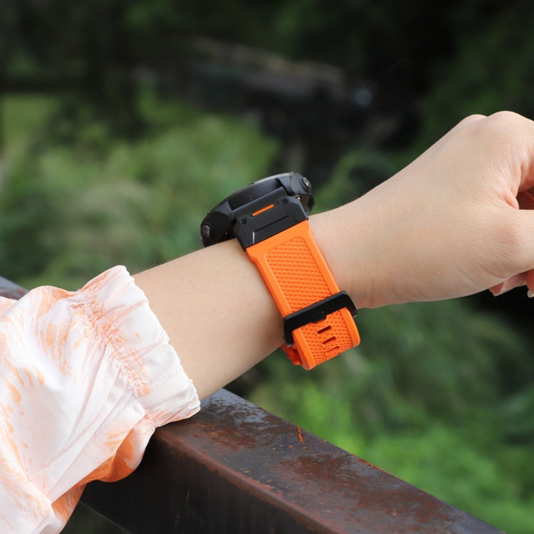 For Garmin Fenix 7 Steel Buckle Rubber Quick Release Watch Band