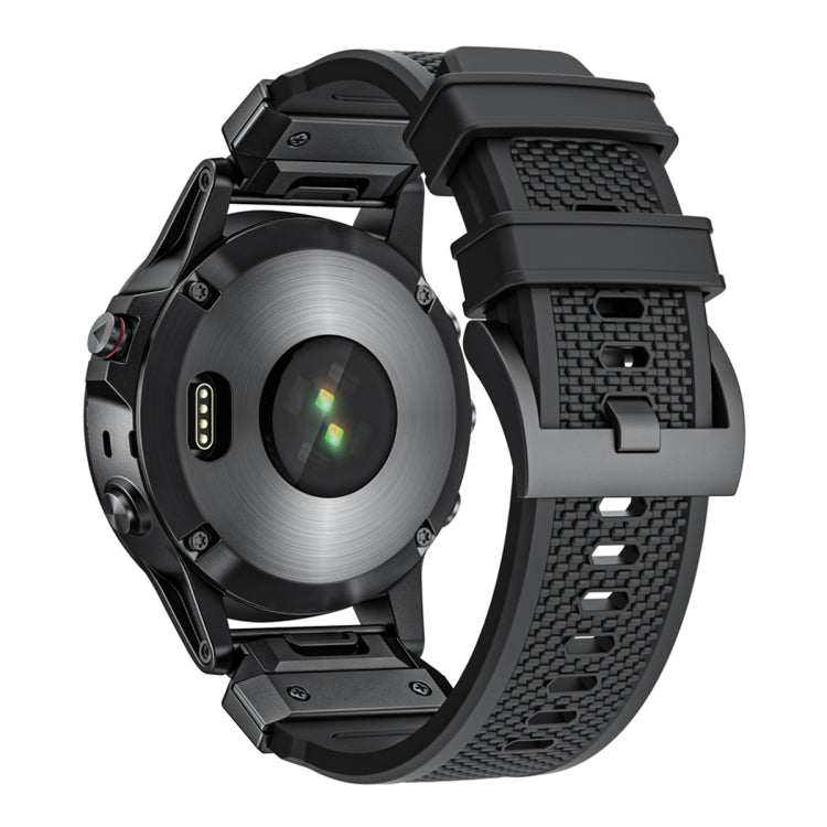 For Garmin Fenix 7 Steel Buckle Rubber Quick Release Watch Band