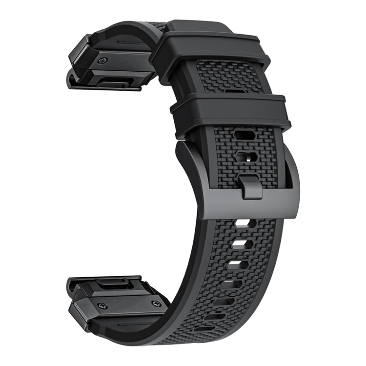 For Garmin Fenix 7 Steel Buckle Rubber Quick Release Watch Band