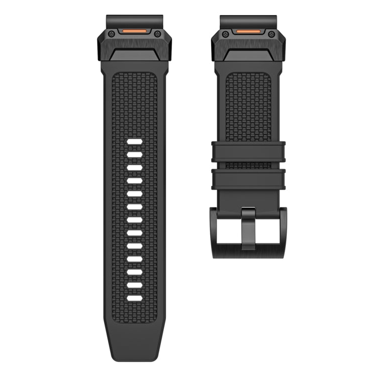 For Garmin Fenix 7 Steel Buckle Rubber Quick Release Watch Band