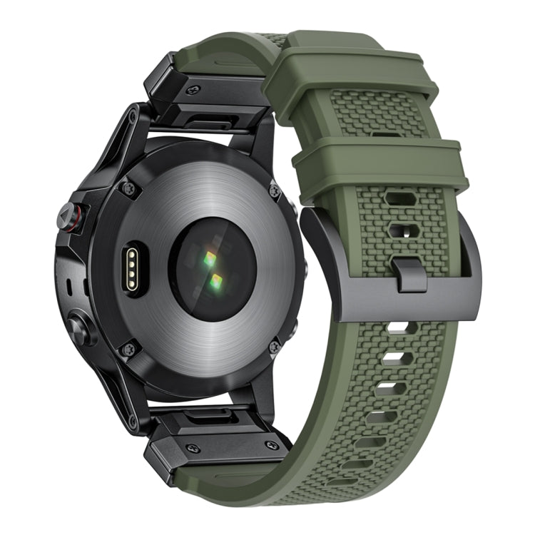 For Garmin Fenix 7 Steel Buckle Rubber Quick Release Watch Band