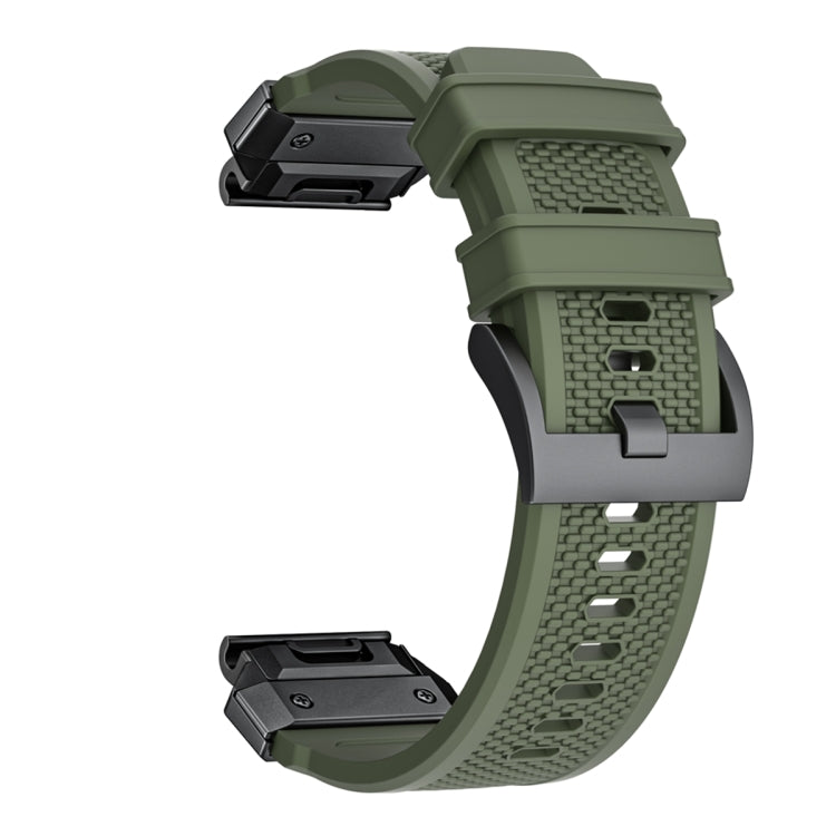 For Garmin Fenix 7 Steel Buckle Rubber Quick Release Watch Band