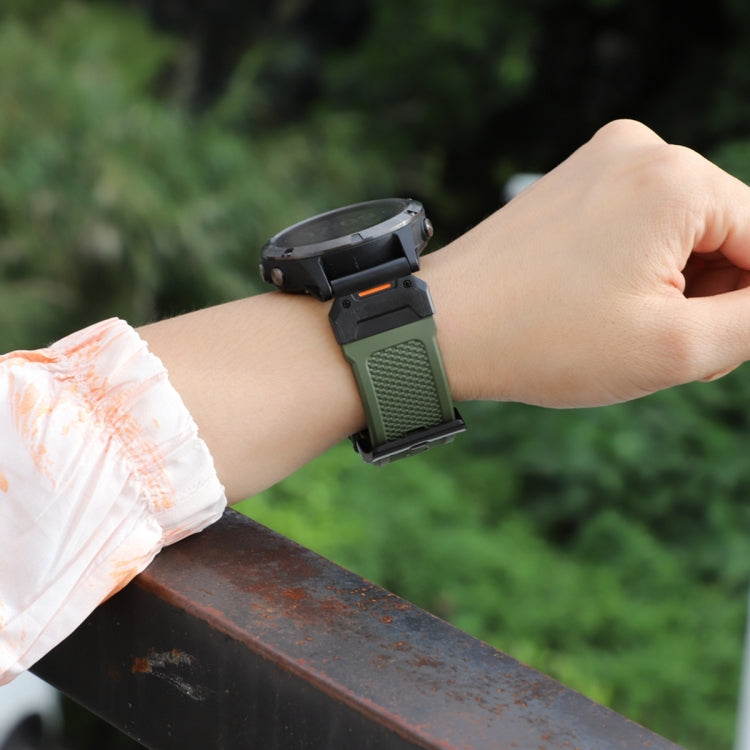 For Garmin Fenix 7 Steel Buckle Rubber Quick Release Watch Band