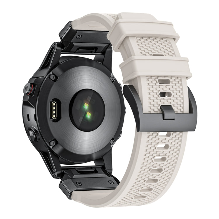 For Garmin Fenix 7 Steel Buckle Rubber Quick Release Watch Band