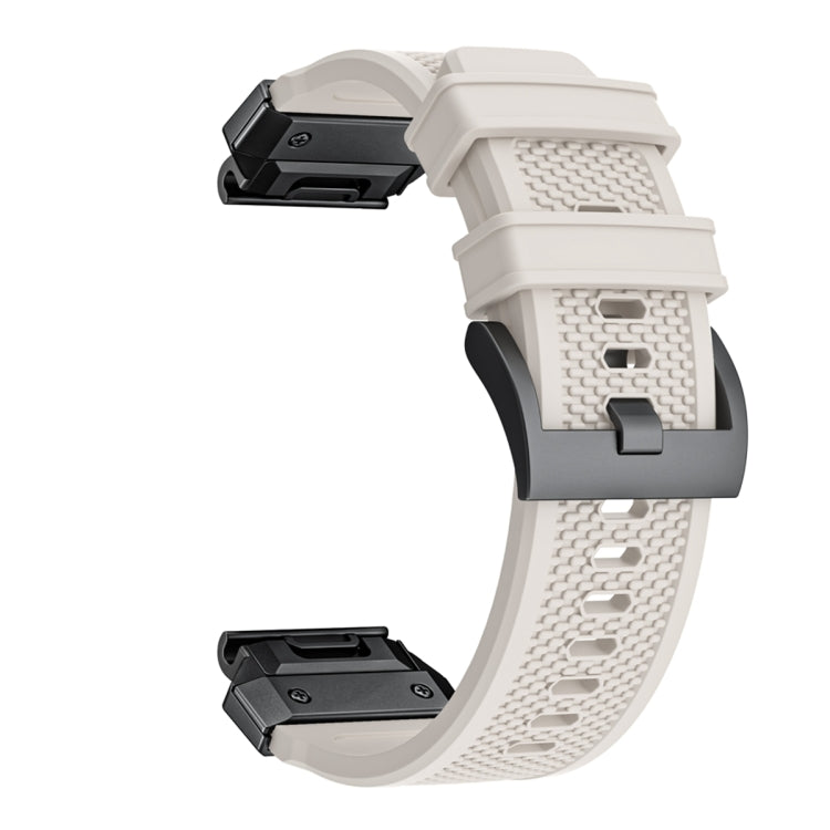 For Garmin Fenix 7 Steel Buckle Rubber Quick Release Watch Band