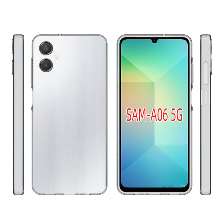 For Samsung Galaxy A06 5G Waterproof Texture TPU Phone Case - Transparent