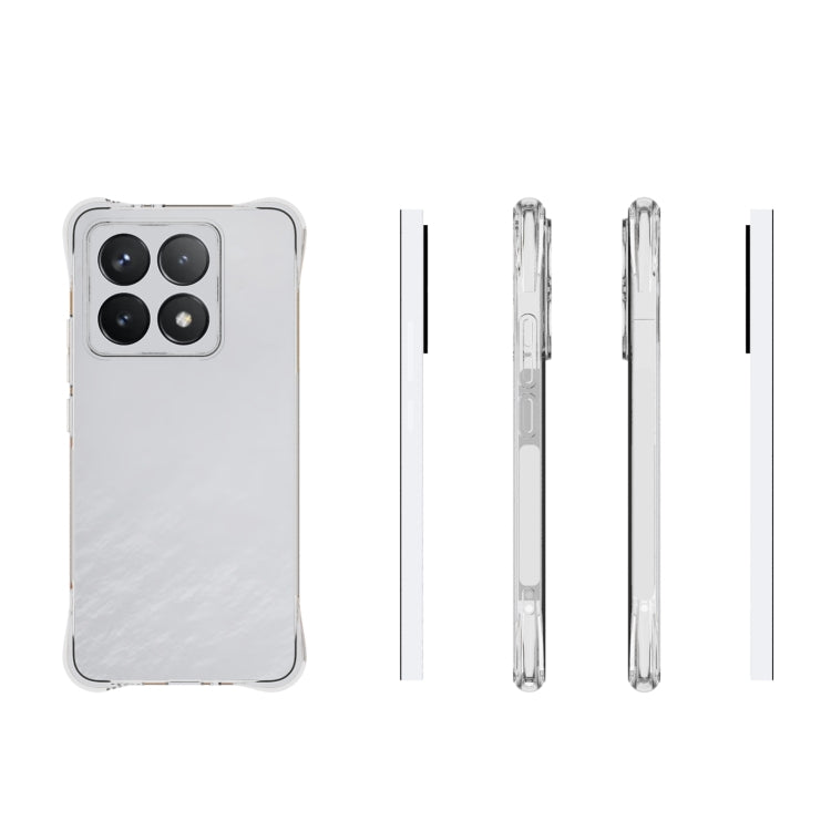 For Xiaomi 14T Shockproof Non-slip Thickening TPU Phone Case - Transparent