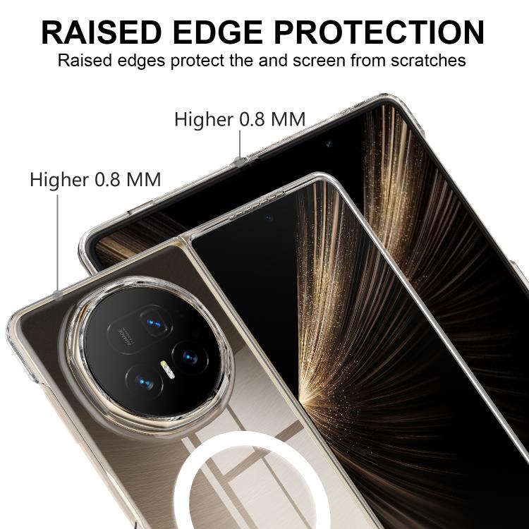 For Honor Magic V5 Scratchproof PC Transparent MagSafe Phone Case - Transparent