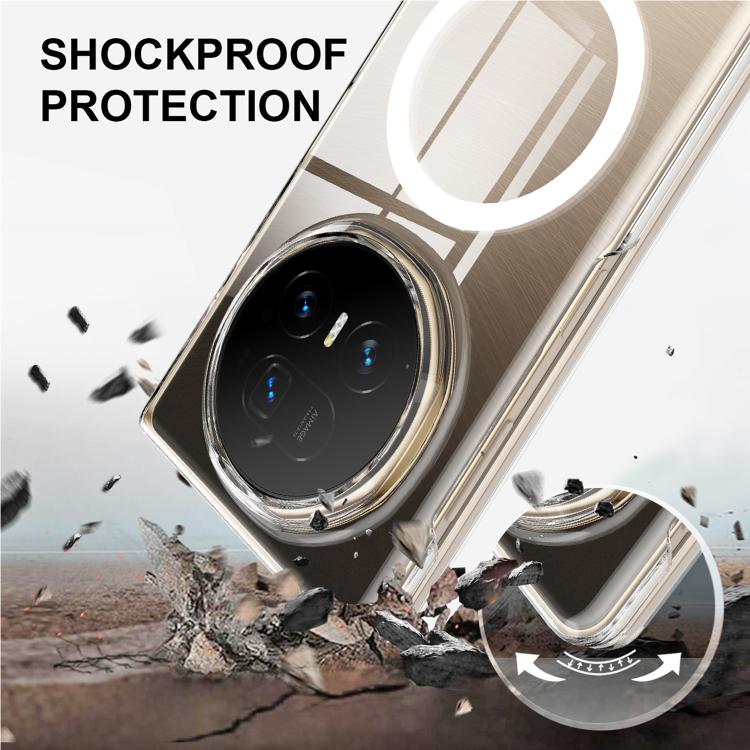 For Honor Magic V5 Scratchproof PC Transparent MagSafe Phone Case - Transparent