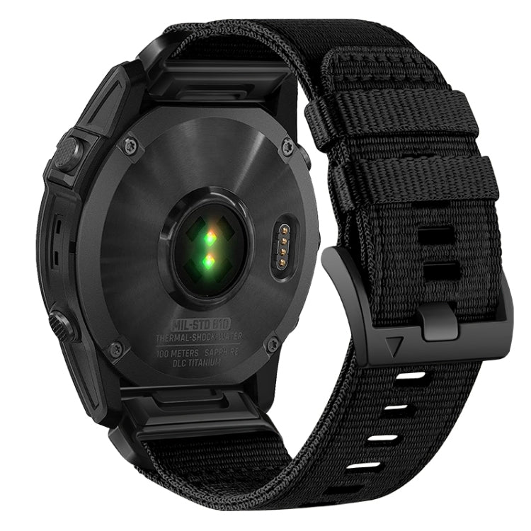 For Garmin Fenix 7X Nylon Canvas Quick Release Watch Band