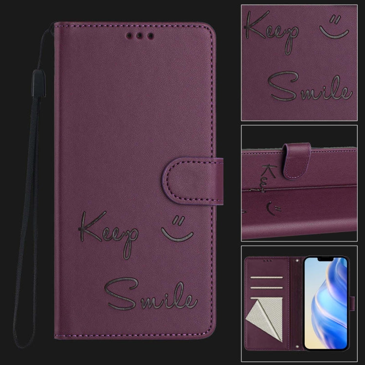 For iPhone 16 Pro Max Smile Embossing RFID Leather Phone Case