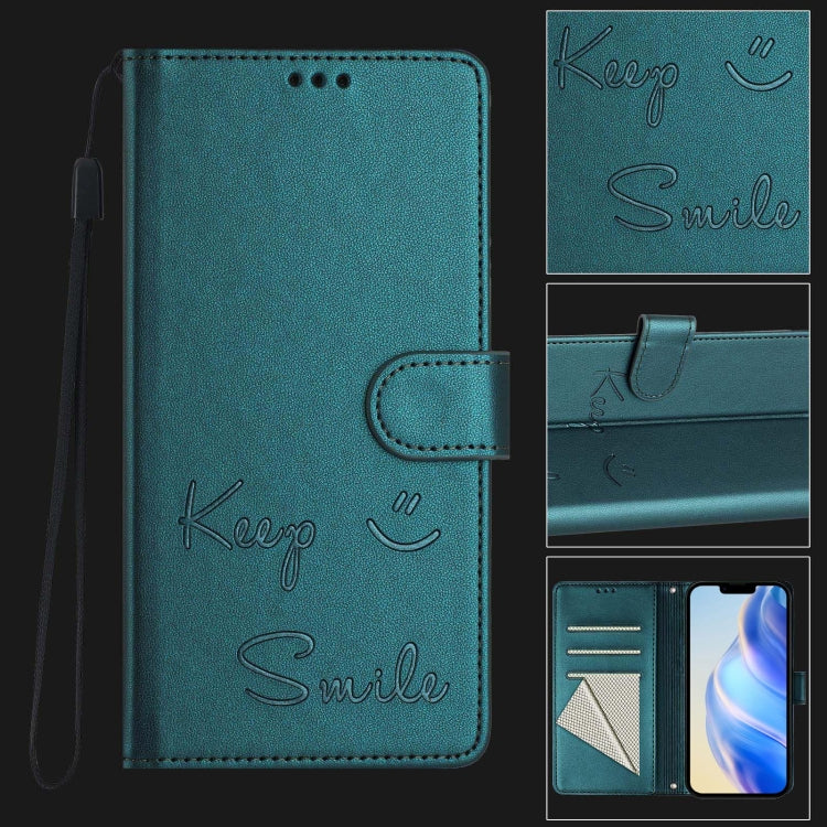For iPhone 16 Pro Smile Embossing RFID Leather Phone Case