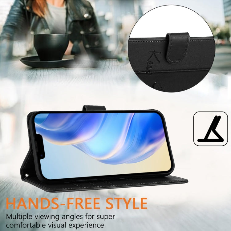 For iPhone 11 Pro Max Smile Embossing RFID Leather Phone Case