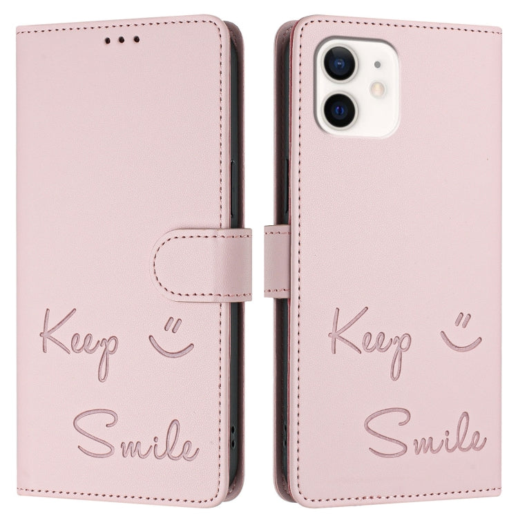 For iPhone 11 Smile Embossing RFID Leather Phone Case